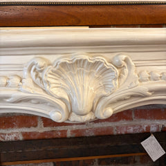 Fireplace Mantel, Solid Wood, Cream Painted Finish, Carved Shell Motif, Sku: 033595