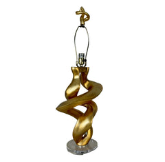Kathy Ireland Brand Table Lamp, Lucite and Matte Gold Spiral Design, Sku: 033618