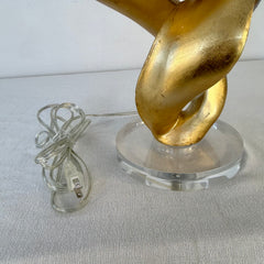 Kathy Ireland Brand Table Lamp, Lucite and Matte Gold Spiral Design, Sku: 033618