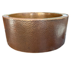 Hammered Copper Undermount Round Sink with Apron Front, Sku: 033641