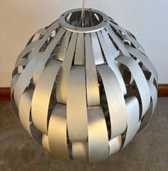 Valley Isle Lighting Pendant Designed by Max Sauze "Ribbon" Matte Silver Finish, Metal, sku: 033643
