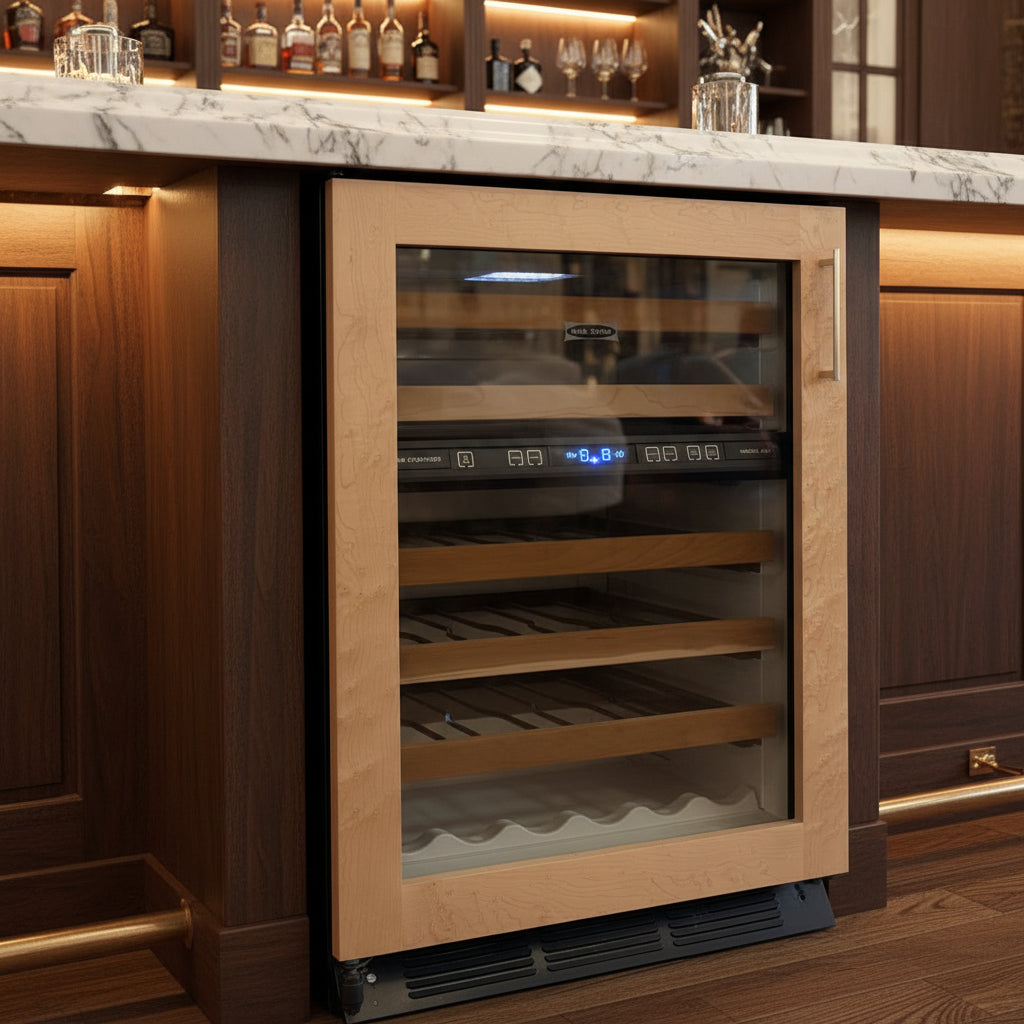Sub Zero Under Counter Wine Fridge, Blond Wood Face, Sku: 033186