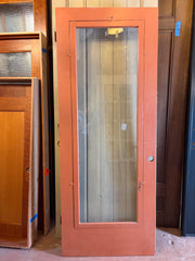 Door, Wood Frame, Glass, Ornate Brass Face Plate, Sku: 033659