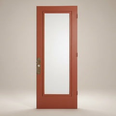 Door, Wood Frame, Glass, Ornate Brass Face Plate, Sku: 033659