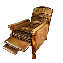 Bradington Young Recliner Arm Chair, Leather and Fabric Upholstery