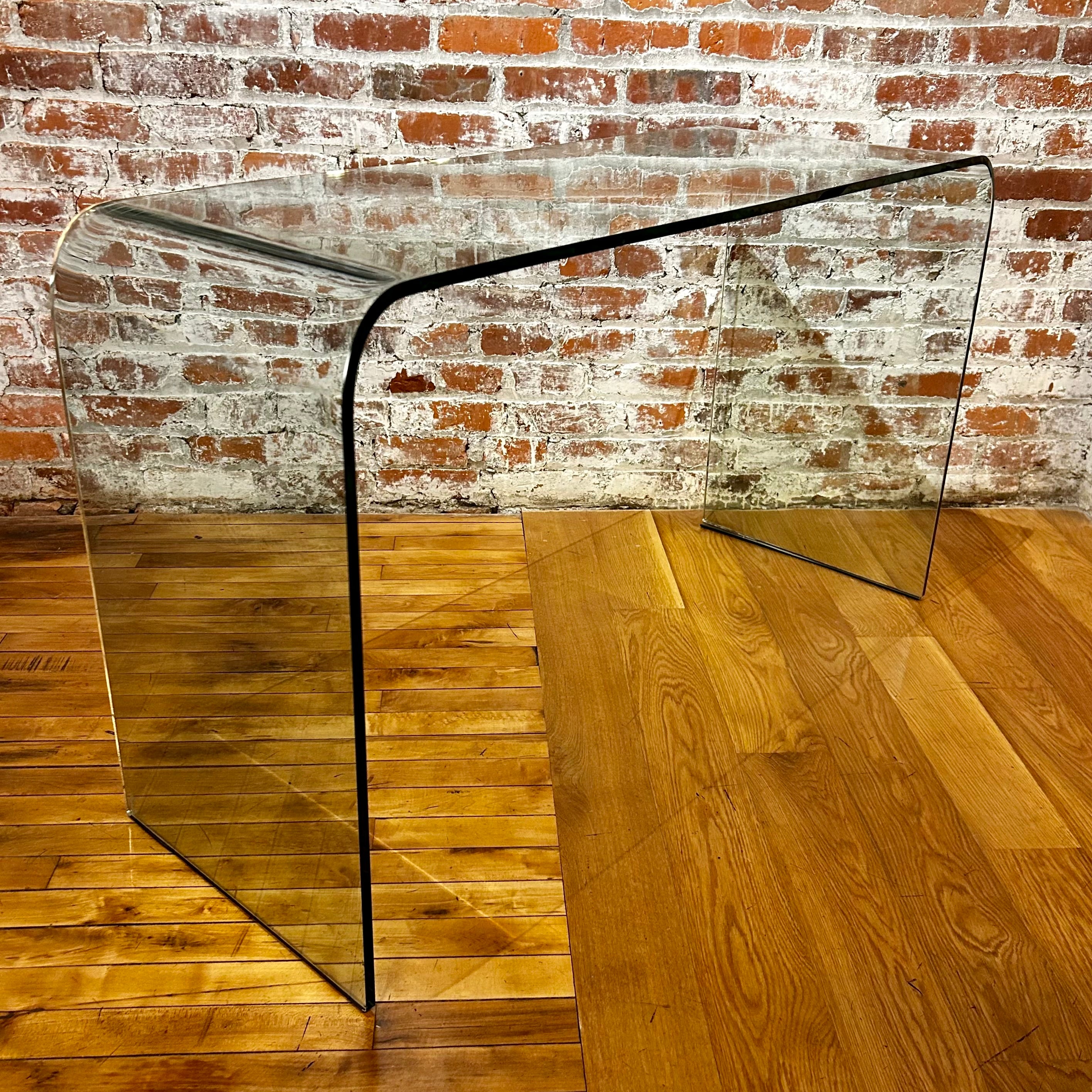 Fiam Angelo Cortesi Curved Glass Desk Table