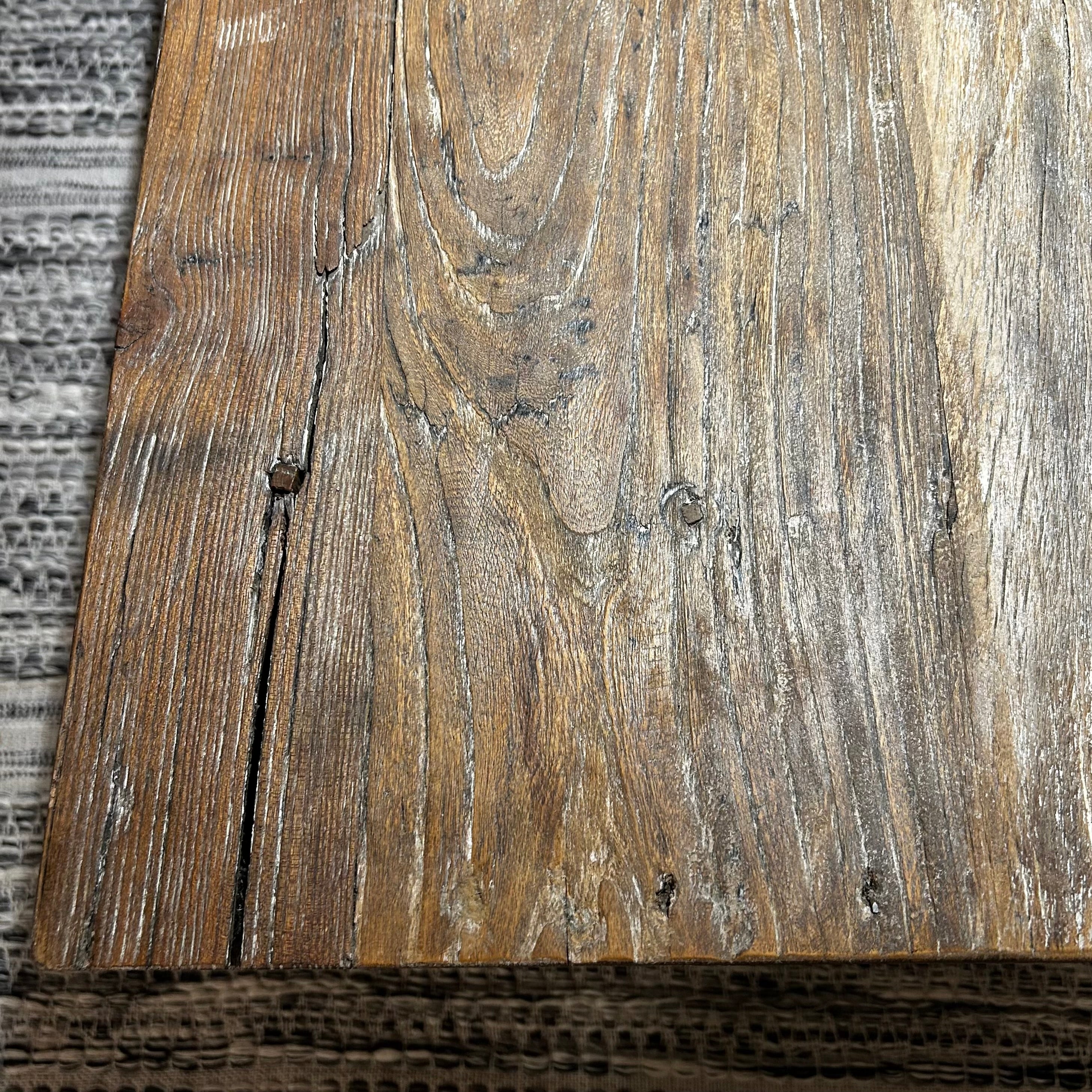 Plank Table Distressed Wood, X-Base, Rustic