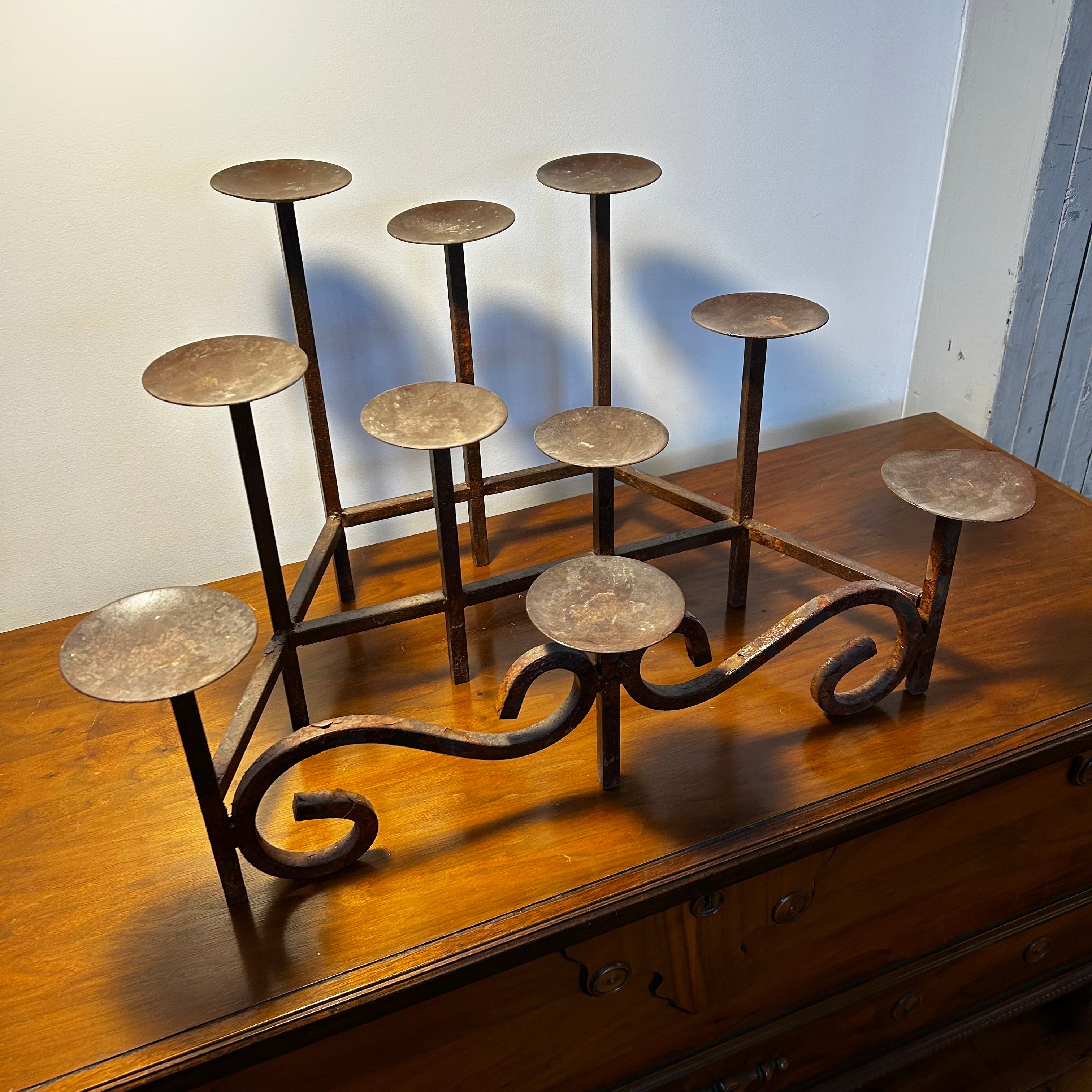 Iron Candle Stand, Rustic, For Pillar Candles