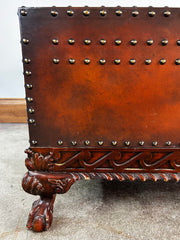 Ralph Lauren Coffee Table, Leather Wrapped, Two-Drawer
