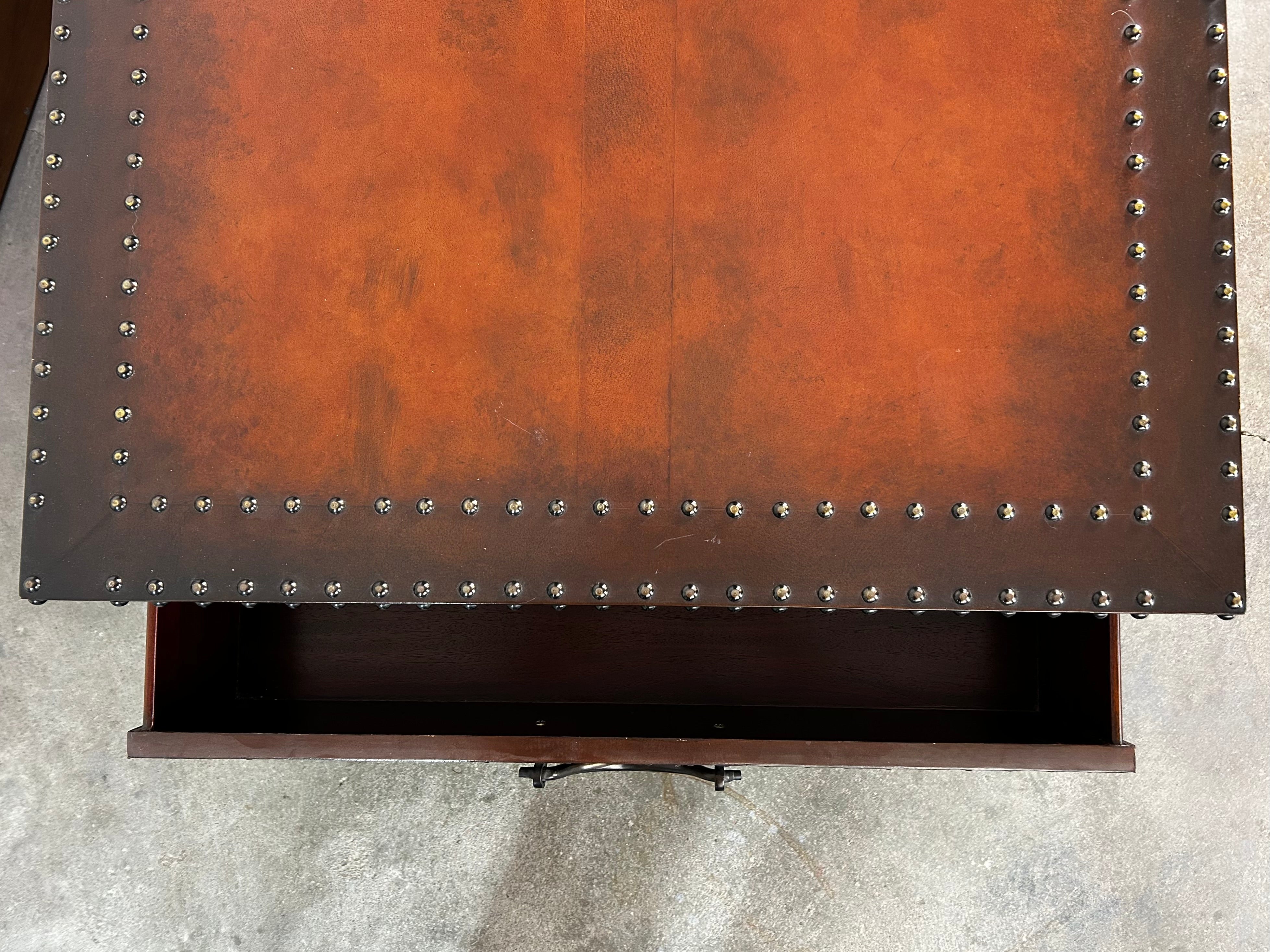 Ralph Lauren Coffee Table, Leather Wrapped, Two-Drawer