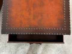 Ralph Lauren Coffee Table, Leather Wrapped, Two-Drawer