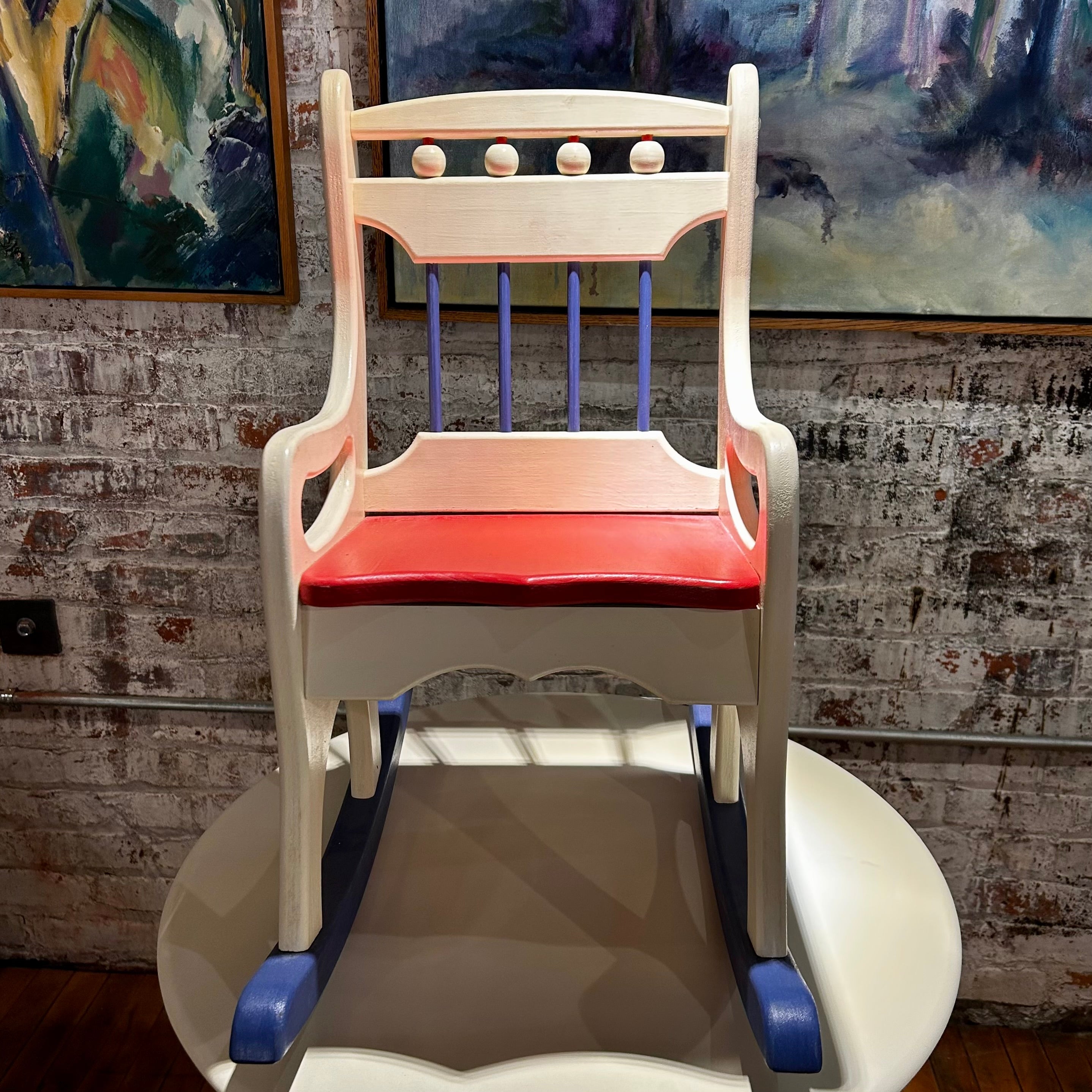 New! Child's Wood Rocker, Multi-Color, Hand Crafted