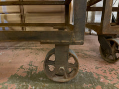 Industrial Table, Solid Wood Top, Iron Frame, Rectangle, Sku: 033725