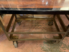 Industrial Table, Solid Wood Top, Iron Frame, Rectangle, Sku: 033725