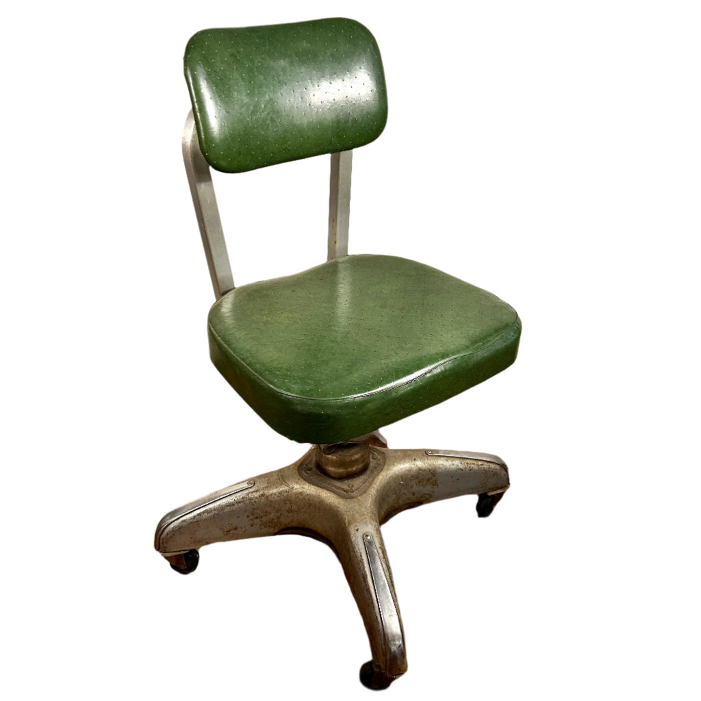 【USA製】COLE-STEEL インダストリアル アームチェア ヴィンテージ Cole Steel Vintage Office/Task Chair, Green Vinyl, sku: 032059
