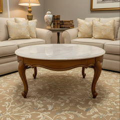 Weiman Vintage Coffee Table White Stone Top, Round, Sku: 033674