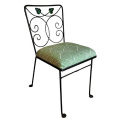 Ice Cream Chairs Iron Reupholstered New Fabric Indoor/Outdoor