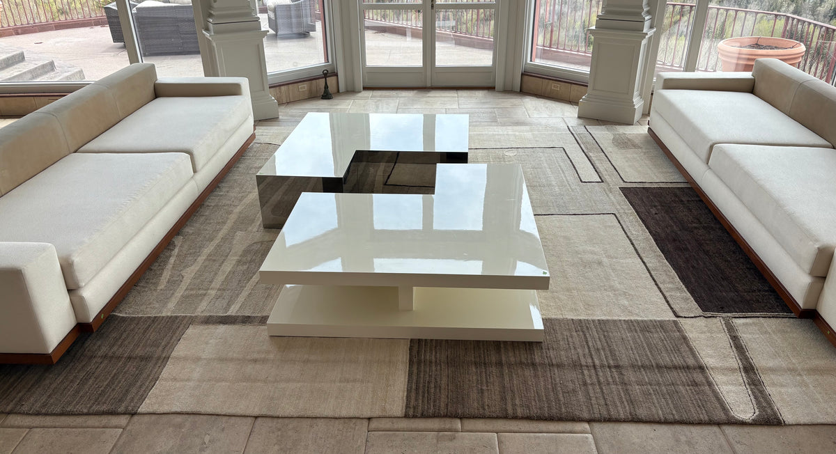 Large Beige Wool Area Rug, Custom Design, Contemporary Design, sku: 032789