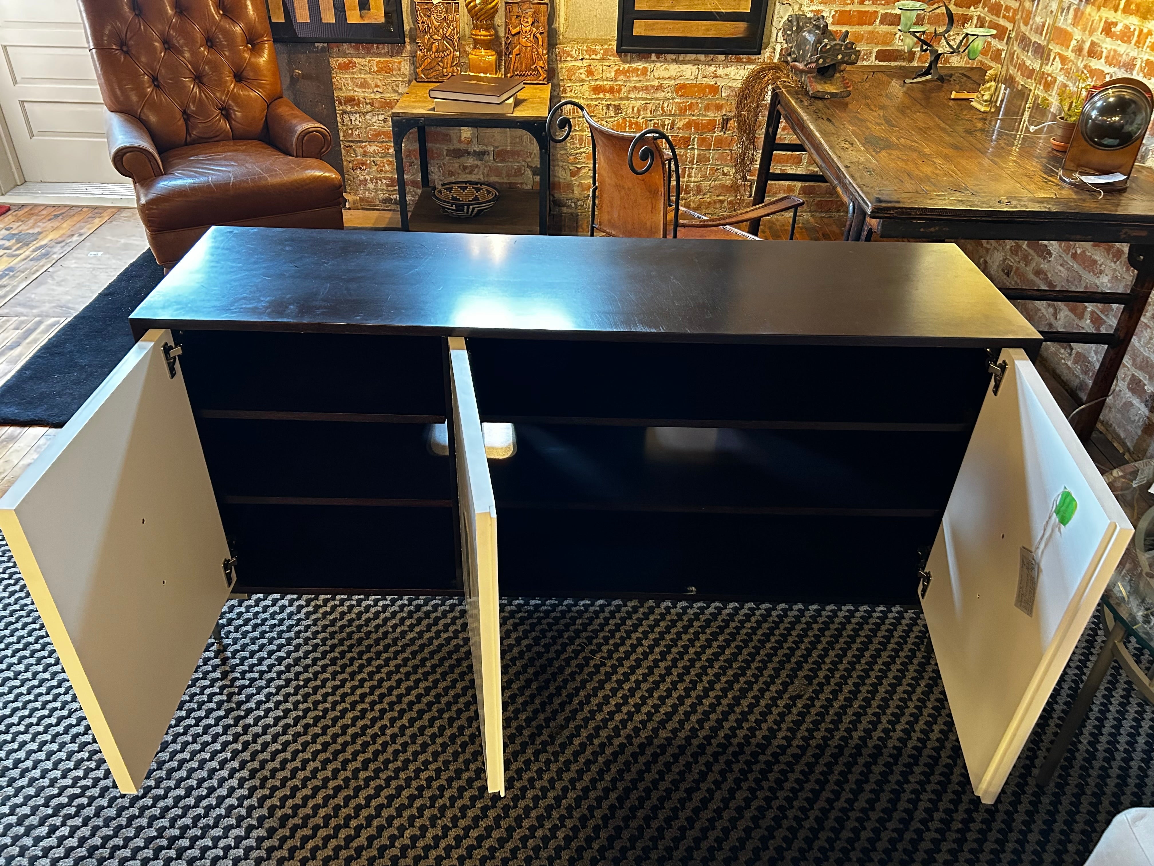 Universal Furniture Credenza Console with Mother of Pearl Cabinet Faces.