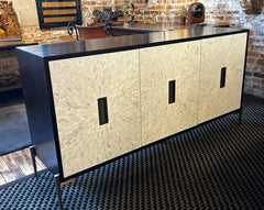Universal Furniture Credenza Console with Mother of Pearl Cabinet Faces.