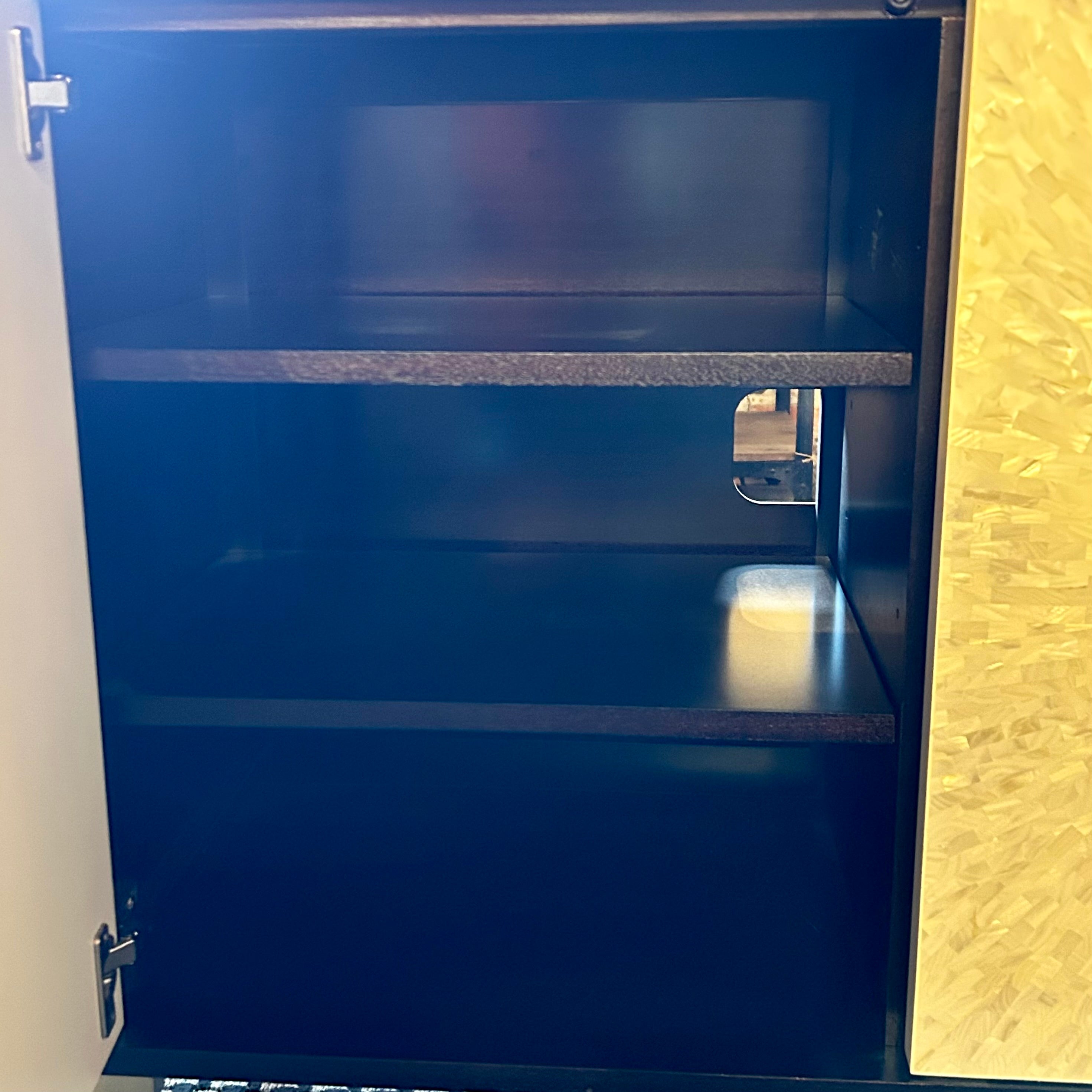 Universal Furniture Credenza Console with Mother of Pearl Cabinet Faces.