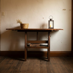 Primitive Entry Table, Solid Wood, Pedestal Stand, Sku: 033825