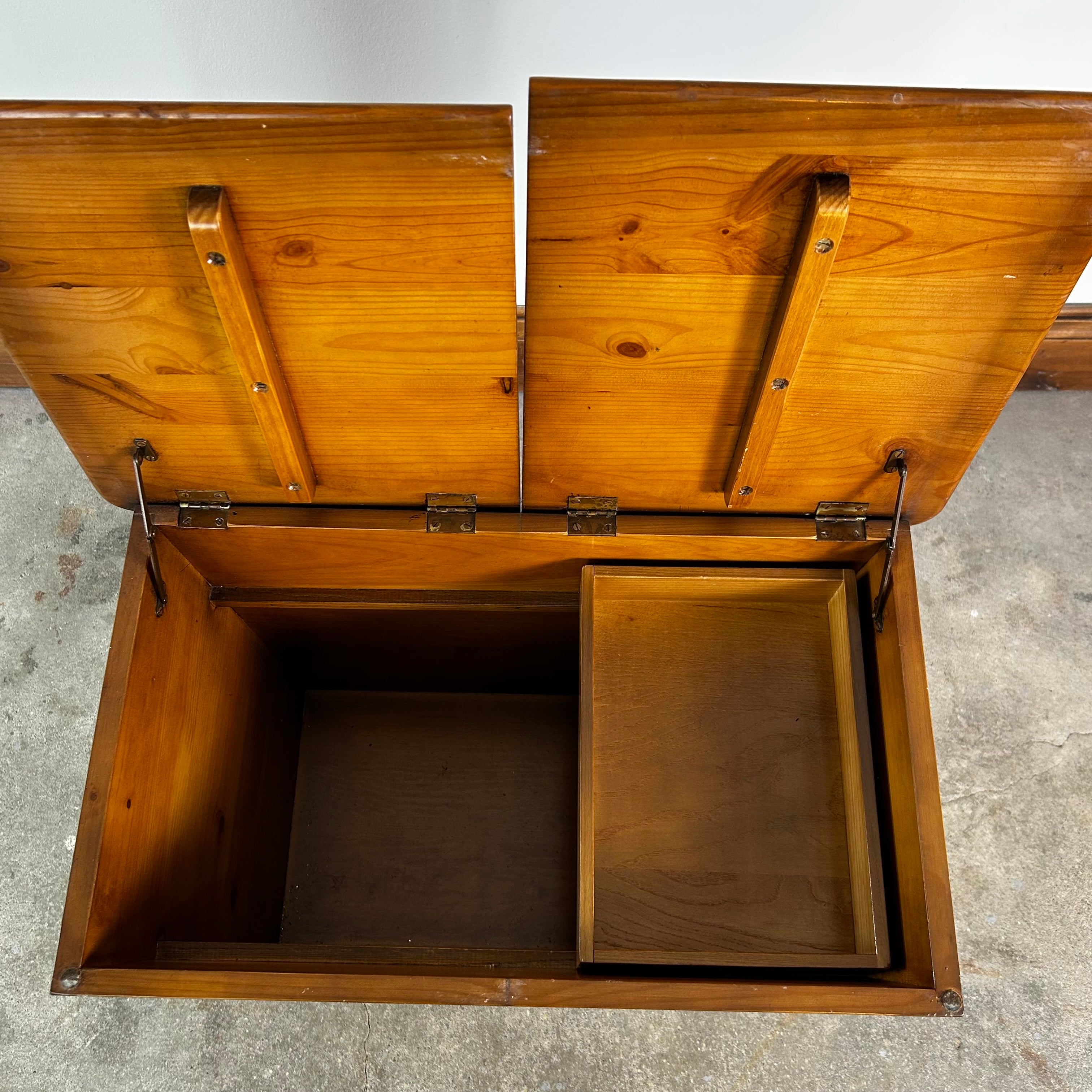 Side Table, Sewing Cabinet, Early American, Pinewood