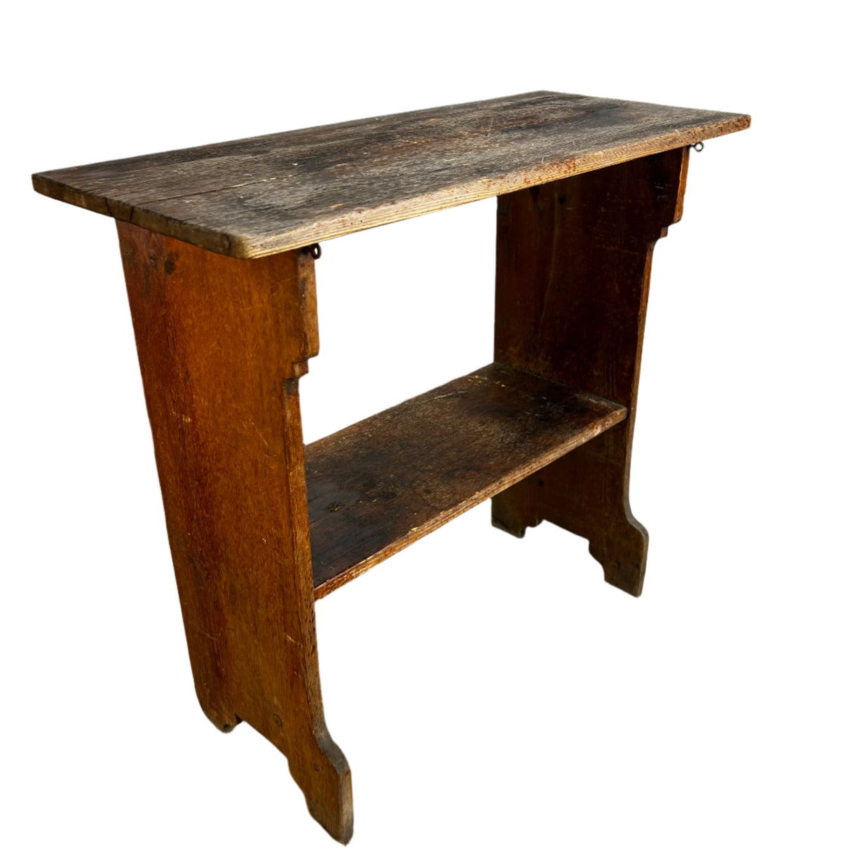 Wood Side Table, Primitive, Rustic