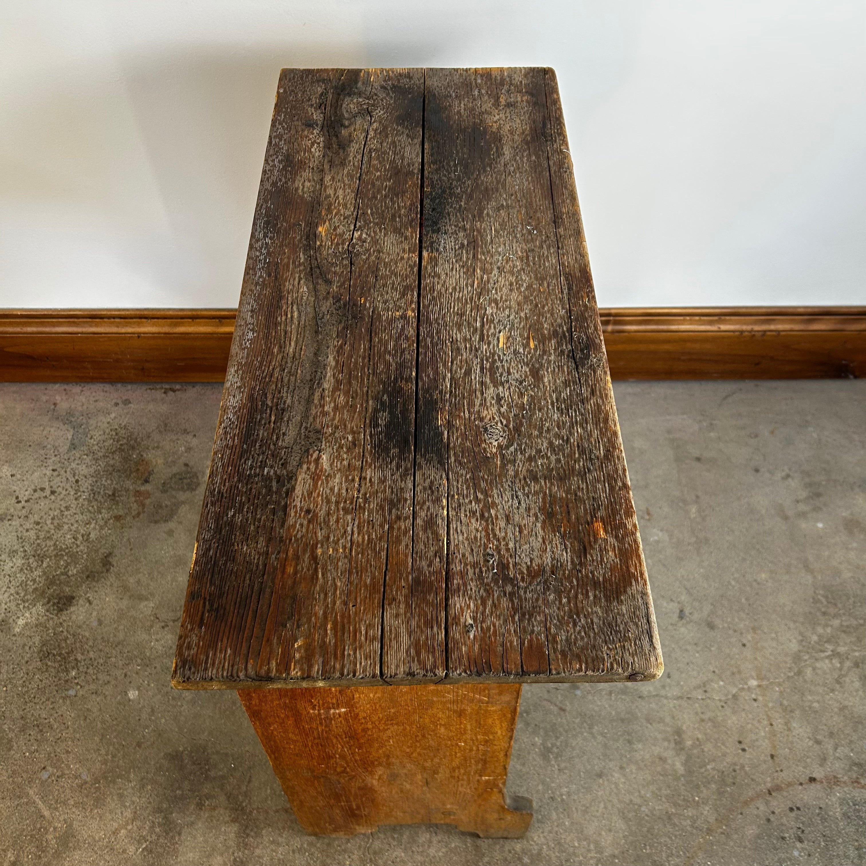 Wood Side Table, Primitive, Rustic