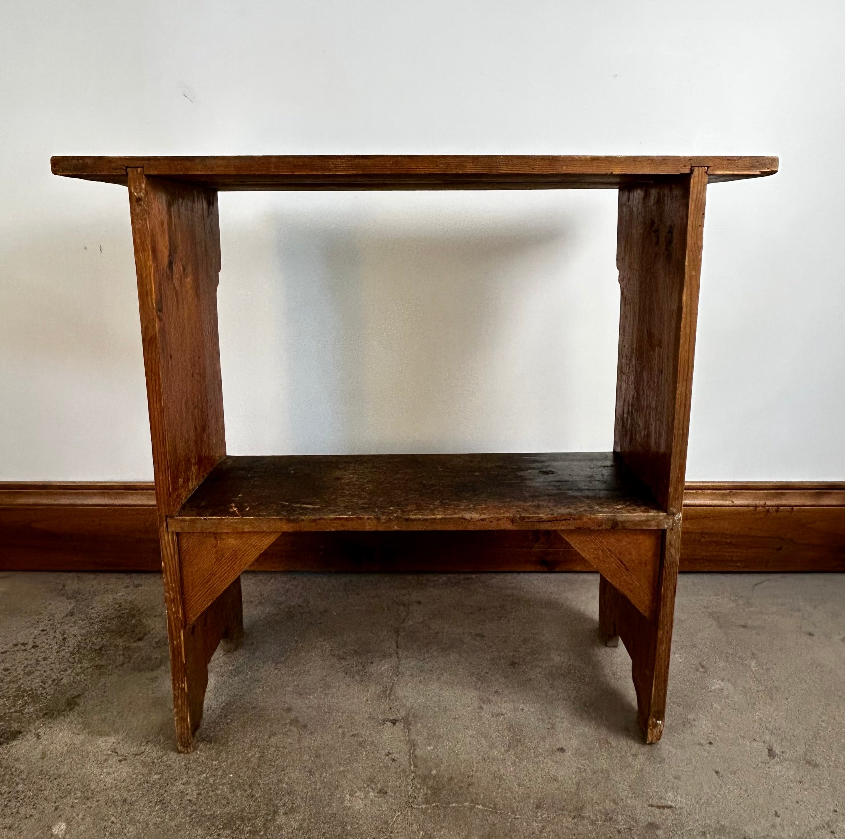 Wood Side Table, Primitive, Rustic