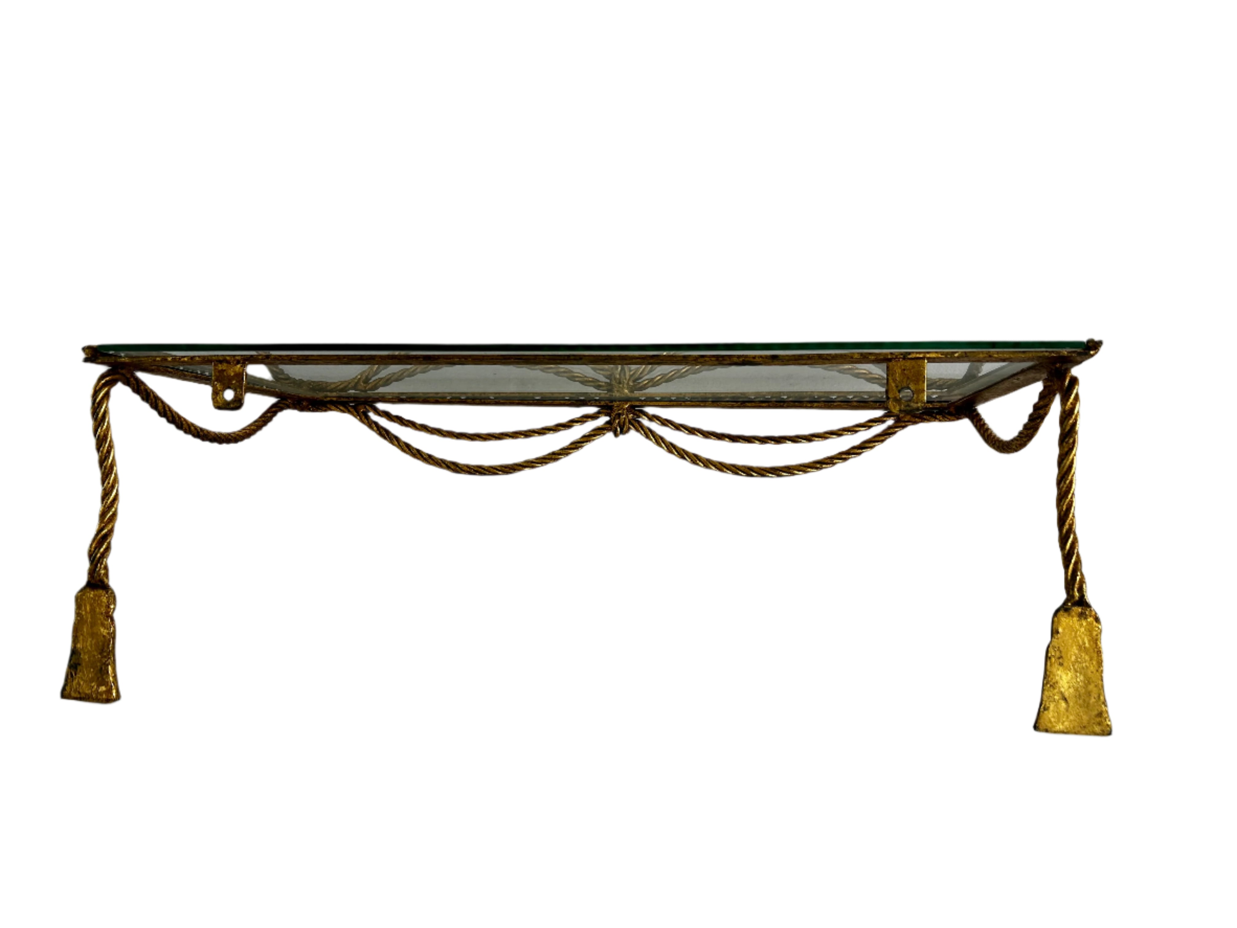 Shelf, Wall Mount, Golden Framed, Glass