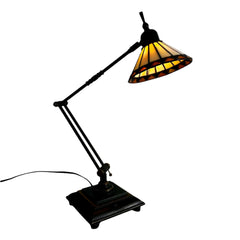 Table Lamp, Tiffany Style Shade, Adjustable Arm