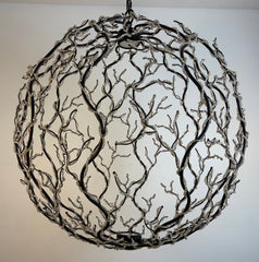 Uttermost Chandelier, Spherical with Crystals, Black Metal Frame, Large, sku: 033936
