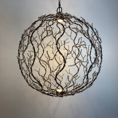 Uttermost Chandelier, Spherical with Crystals, Black Metal Frame, Large, sku: 033936