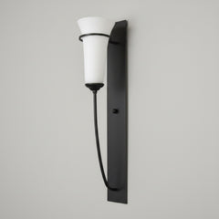 Hubbardton Forge Wall Light, Pewter, Frosted Glass Shade, sku: 033967