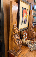 Pair Wood Corbels, Carved Grape Detail, sku: 034002