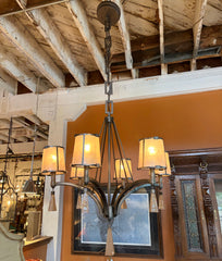 Fine Art Lamps Chandelier 6 Arms, Mica Shades, Bronze Colored Finish, Geometric Glass Baubles, Sku 034007