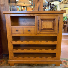 Wine Chest Made in Belgium, French Oak, 2 Drawers, Cabinet, Open Cubby, Sku 034003