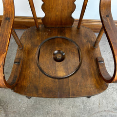 Antique Victorian "Potty" Chair, Solid Wood