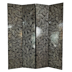 Room Divider, Folding Screen, Three Panel, Black and White Design