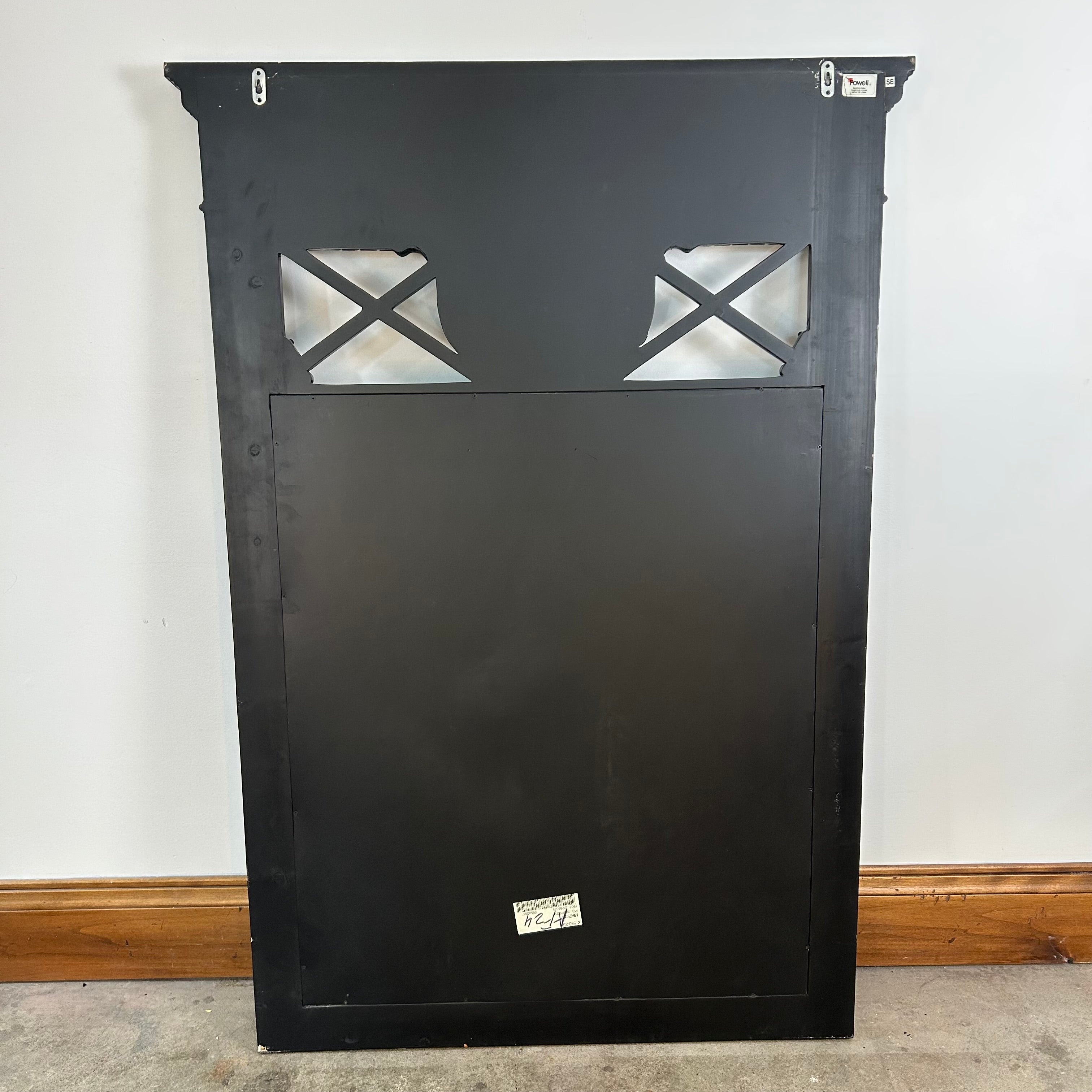 Powell Mirror, Black with Intricate Design, Vertical, Rectangle