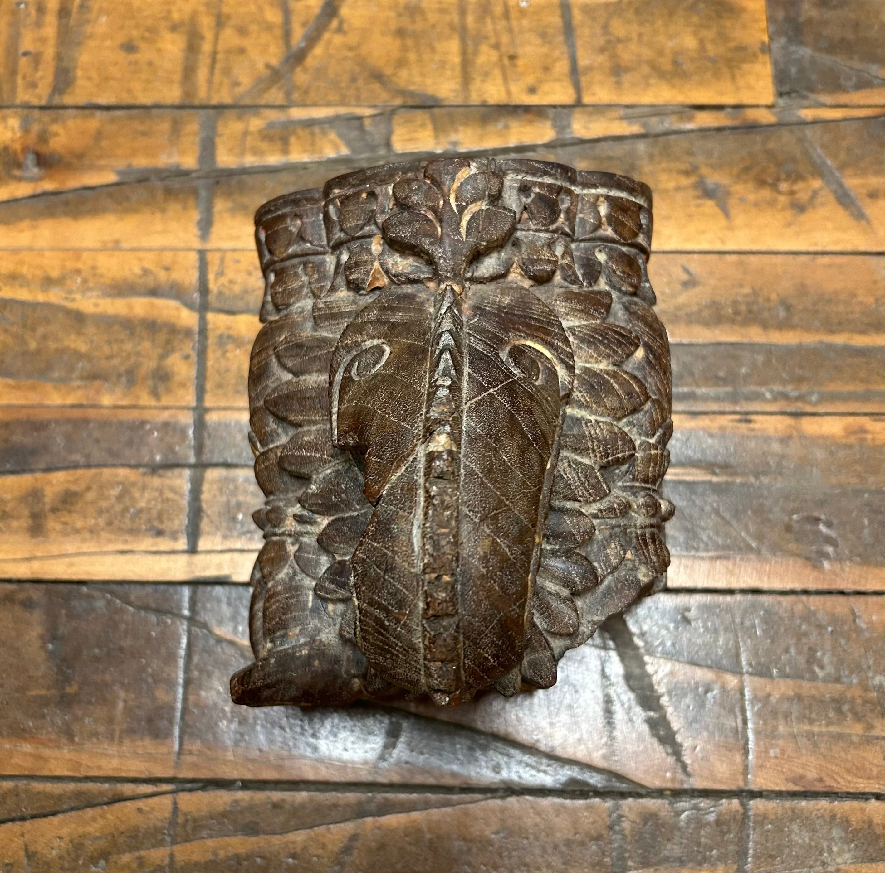 Carved Wood Architectural Piece, Elephant