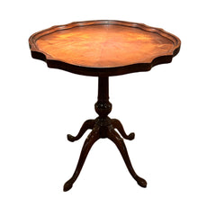 Pie Crust Pedestal Quad-base Table, Mahogany