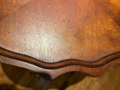 Pie Crust Pedestal Quad-base Table, Mahogany