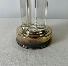 Robert Abbey Glass Rod Table Lamp,  Silver Base, Linen Shade, sku: 032631