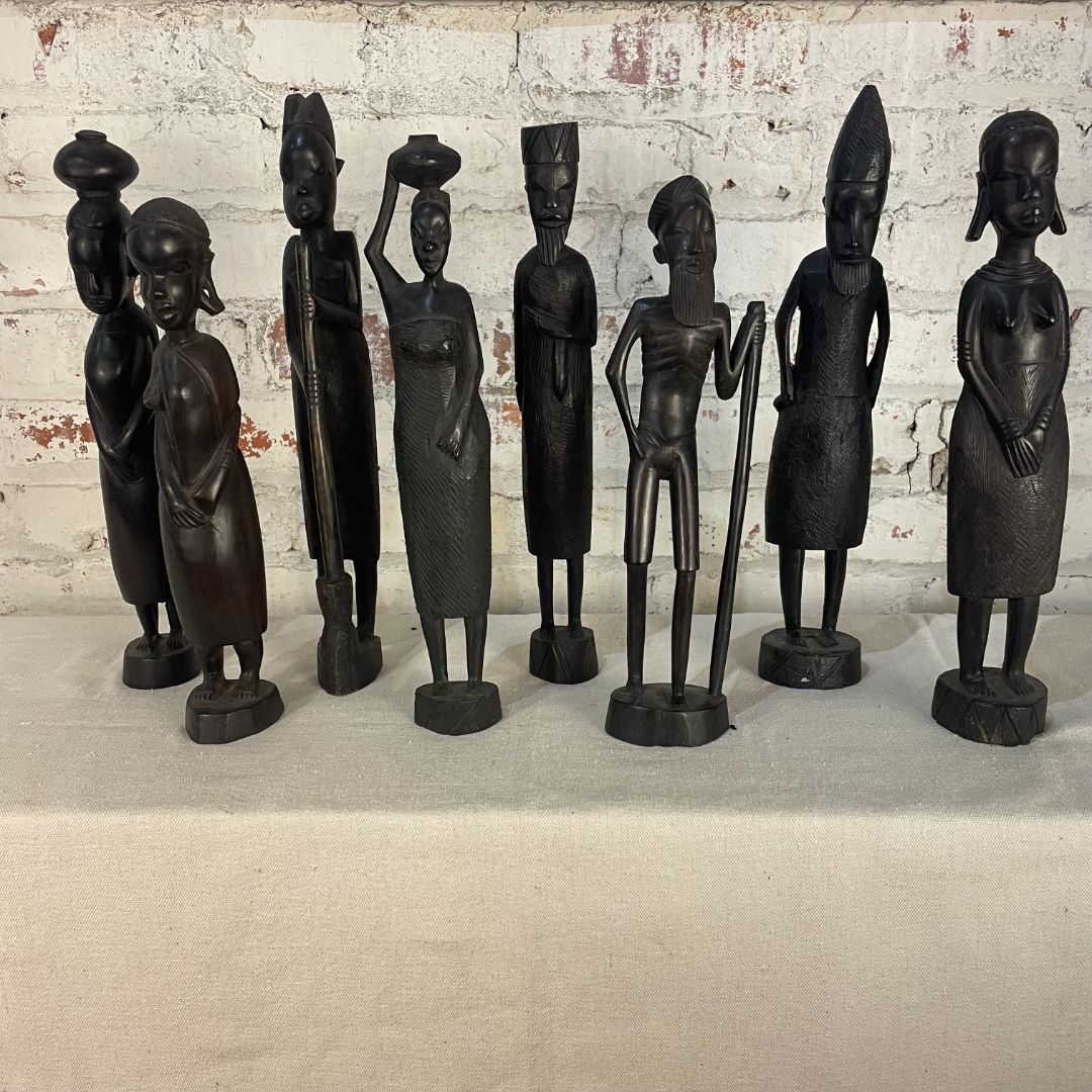 Vintage 60's Besmo Kenya Tribe Sculptures in Ebony, Various – Out Of ...