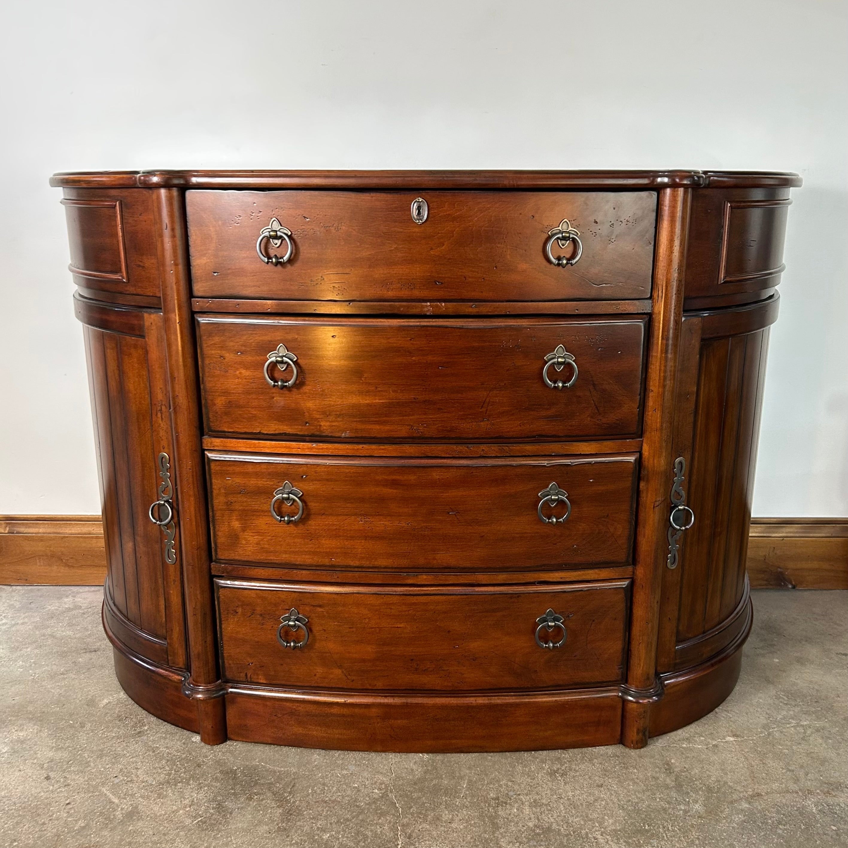 Harden Demilune Cabinet, Wood, Sagamore, Four Drawer, Two Cabinet