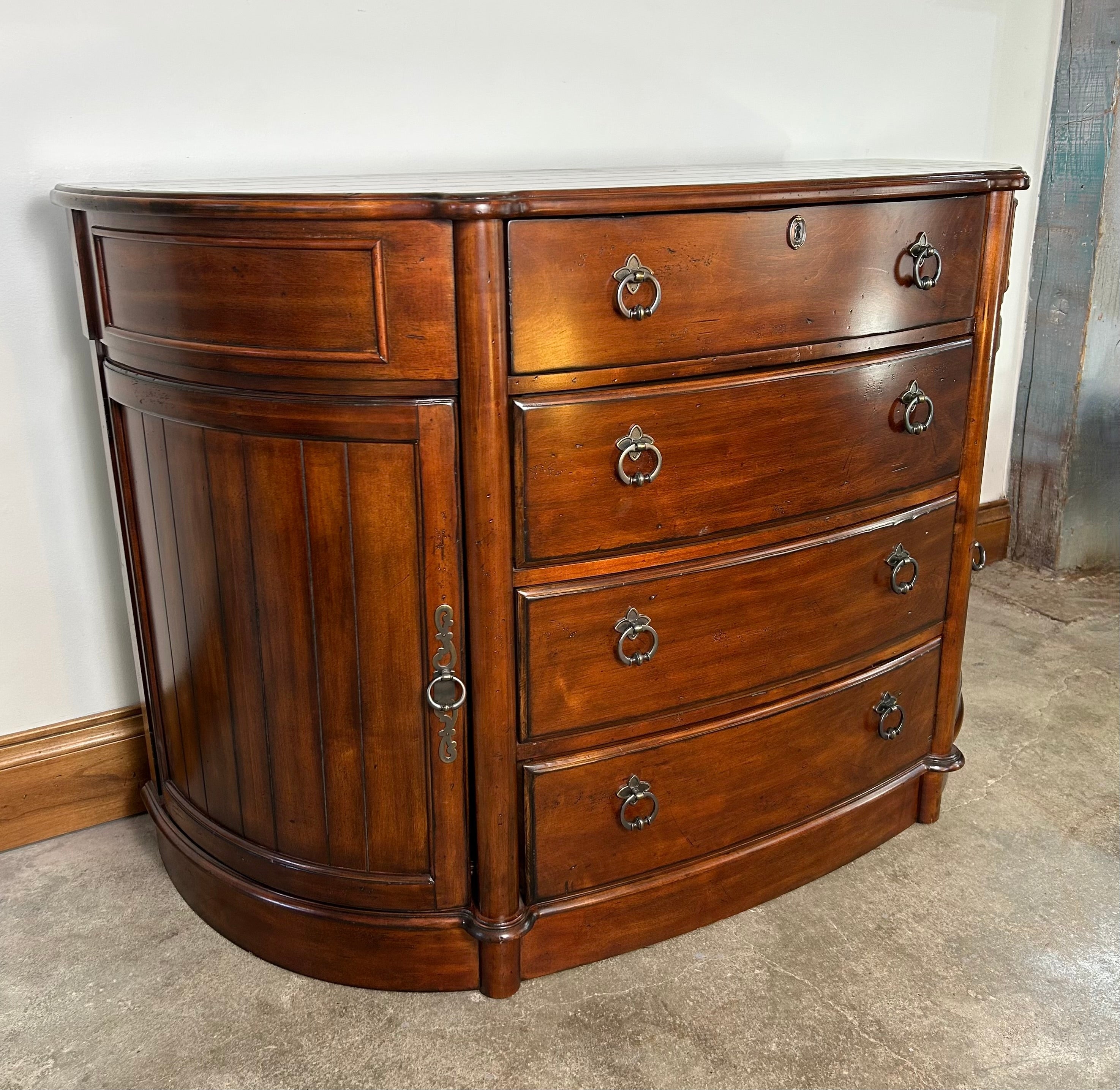 Harden Demilune Cabinet, Wood, Sagamore, Four Drawer, Two Cabinet