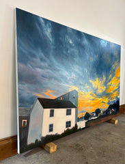 Sunny Gibbons Original Art, "Beach House USA", Oil On Canvas, New Work