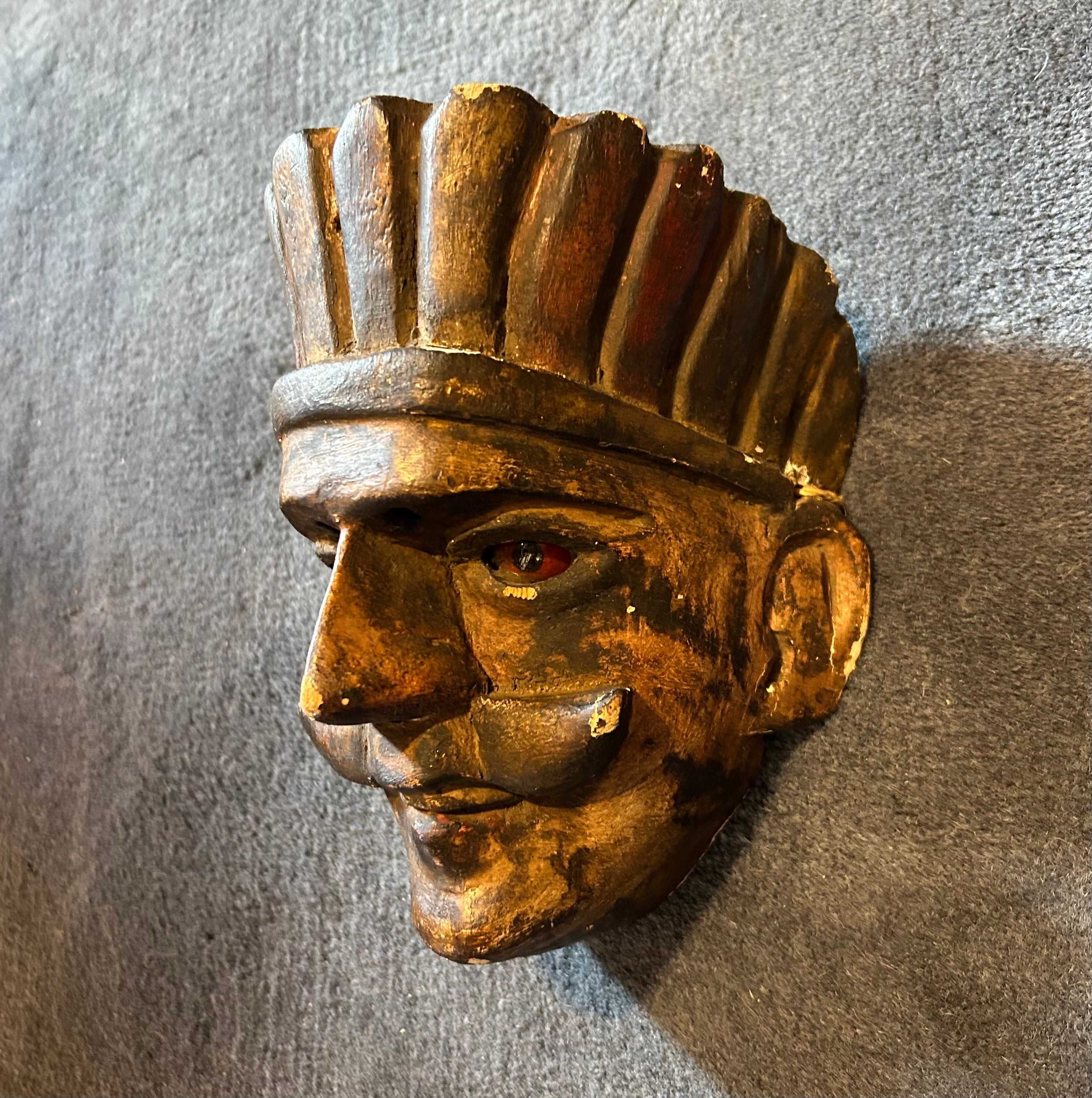 Guatemalan Wood Tribal Mask, Vintage